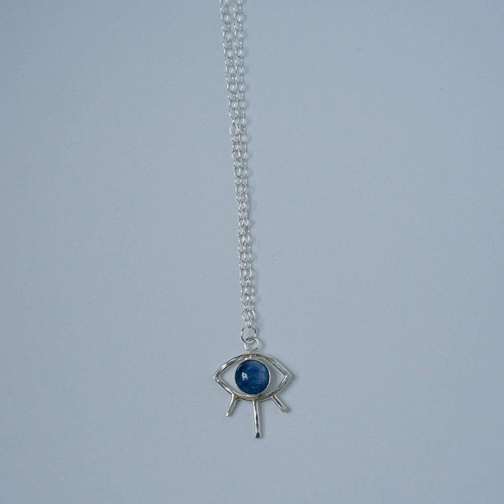 Gemstone Evil Eye Necklace in Sterling Silver - Choose Your Gemstone