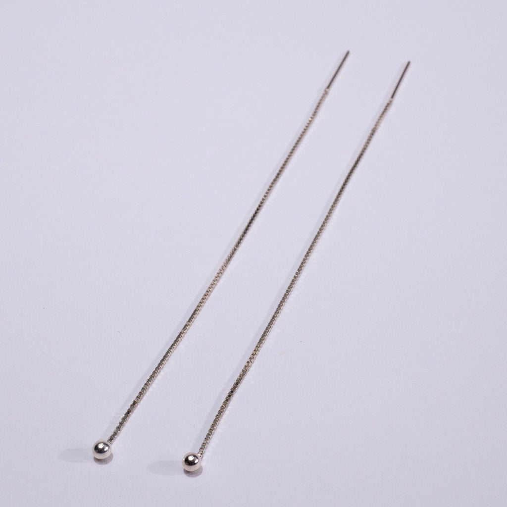 Extra Long Sterling Silver Threader Earring with Ball
