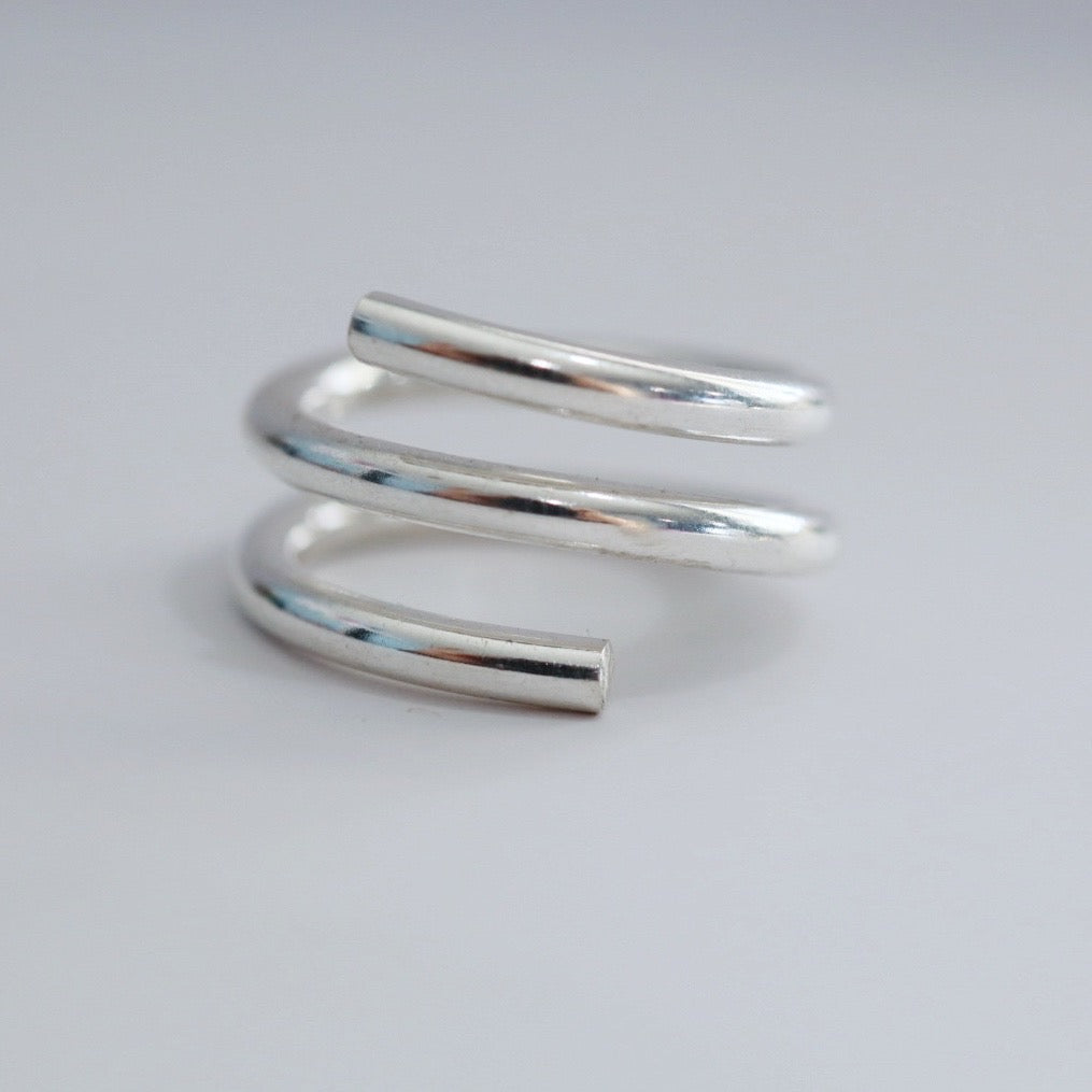 Industrial Sterling Silver Spiral Ring