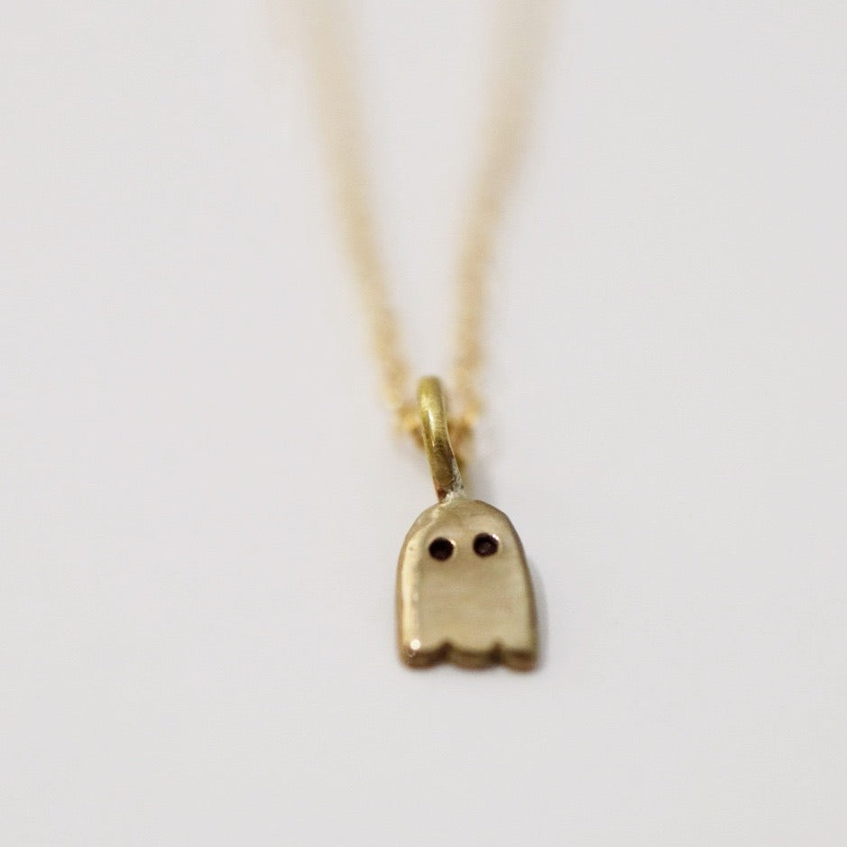Ghost Layering Charm Necklace in Brass / Gold Fill / ready to ship