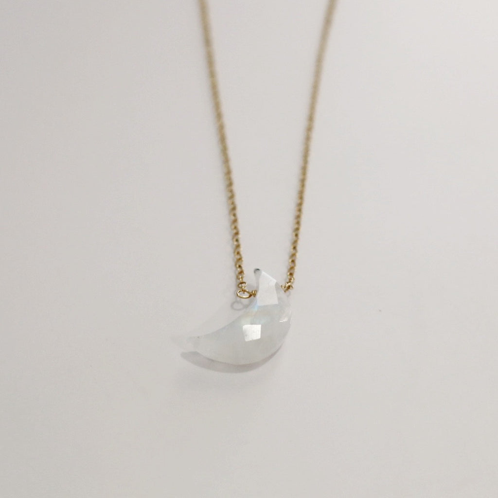 Moonstone Moon Gemstone Necklace - Choose Your Metal / ready to ship