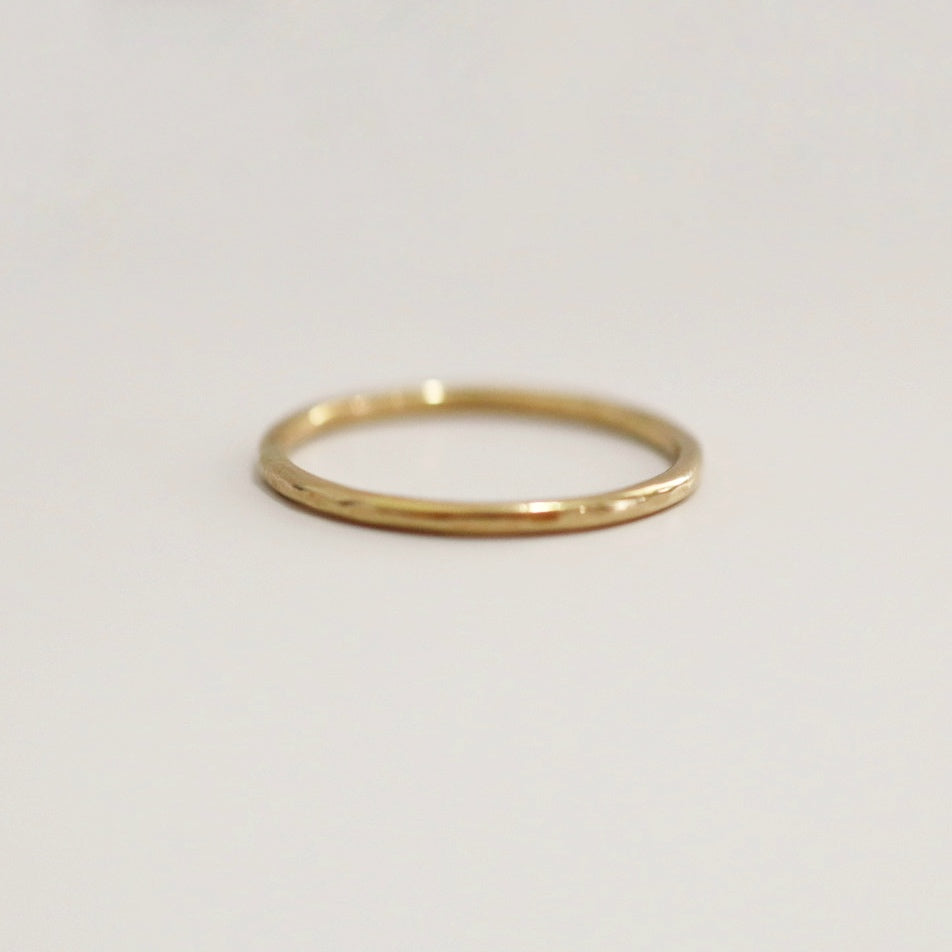 Hammered Stacking Ring in 14 Karat Yellow Gold