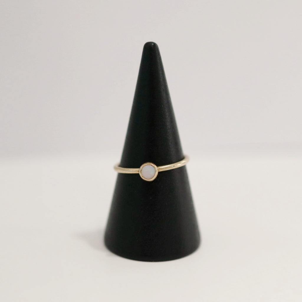 Opal Gemstone Stacking Ring in 14 Karat Gold / ready to ship / size 5.75
