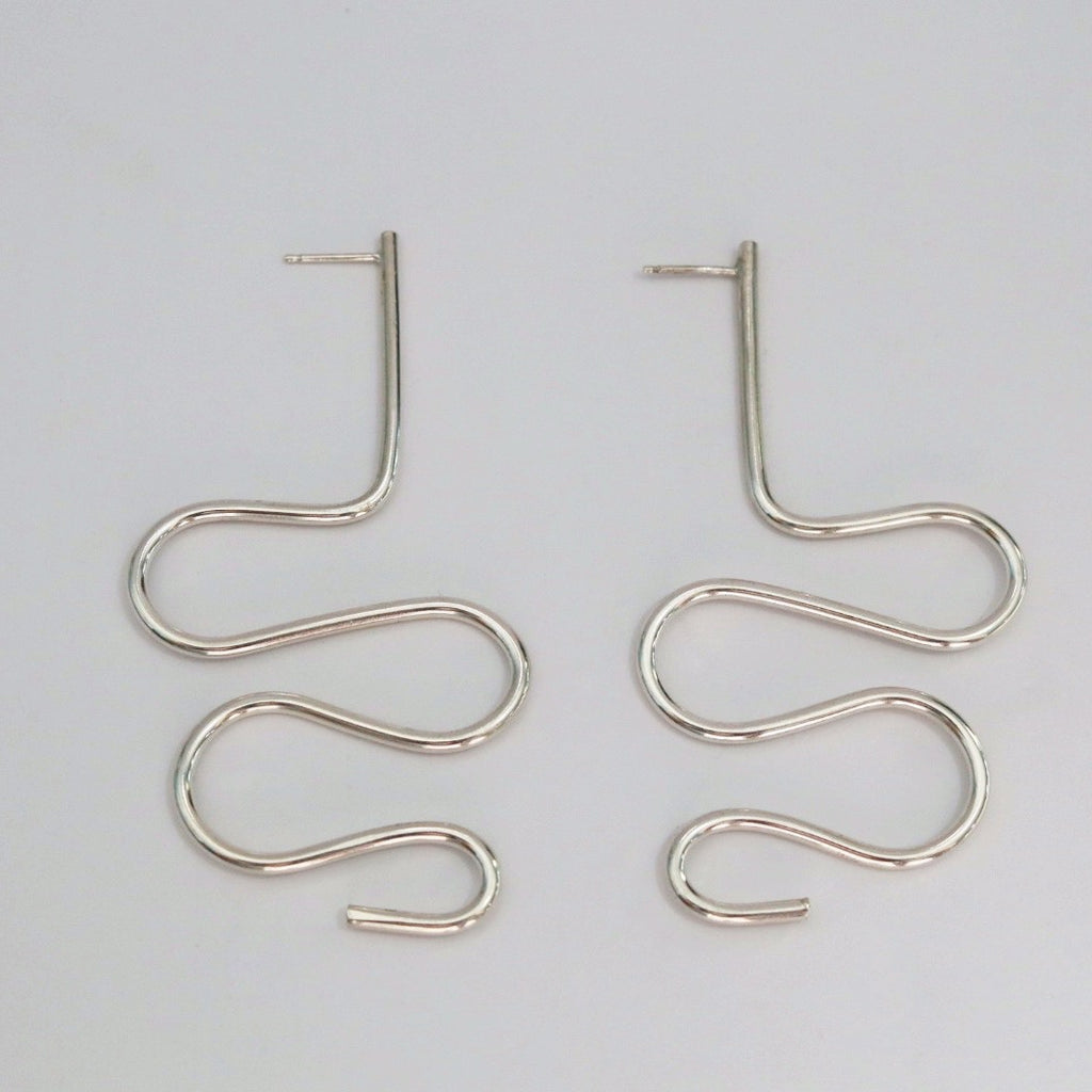 Squiggle Drop Statement Earrings - Choose your Metal / ready to ship