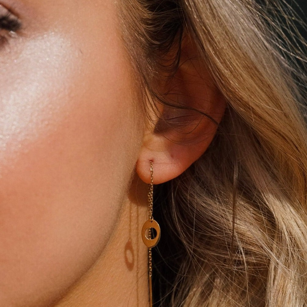 Spike Threader Earrings in 14 karat yellow gold / ready to ship