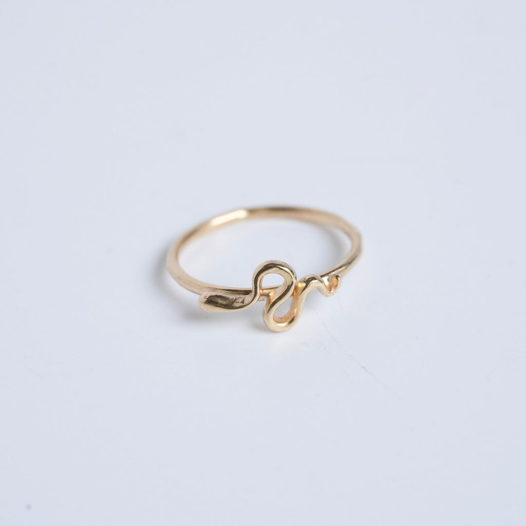 Gold Snake RIng in 14 Karat Yellow Gold / Ready to Ship / Size 5