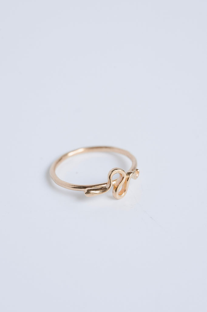 Gold Snake RIng in 14 Karat Yellow Gold / Ready to Ship / Size 5