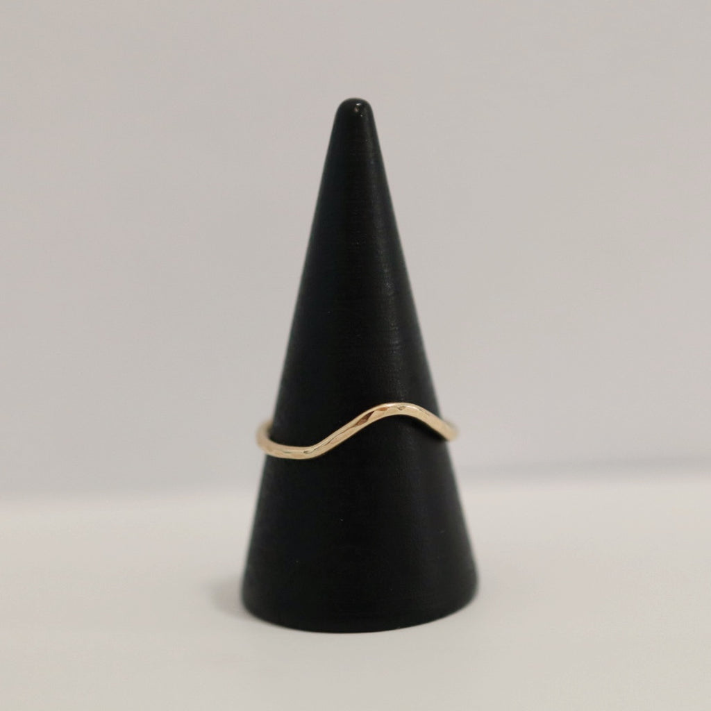 Hammered Curve Stacking Ring in 14 Karat Yellow Gold