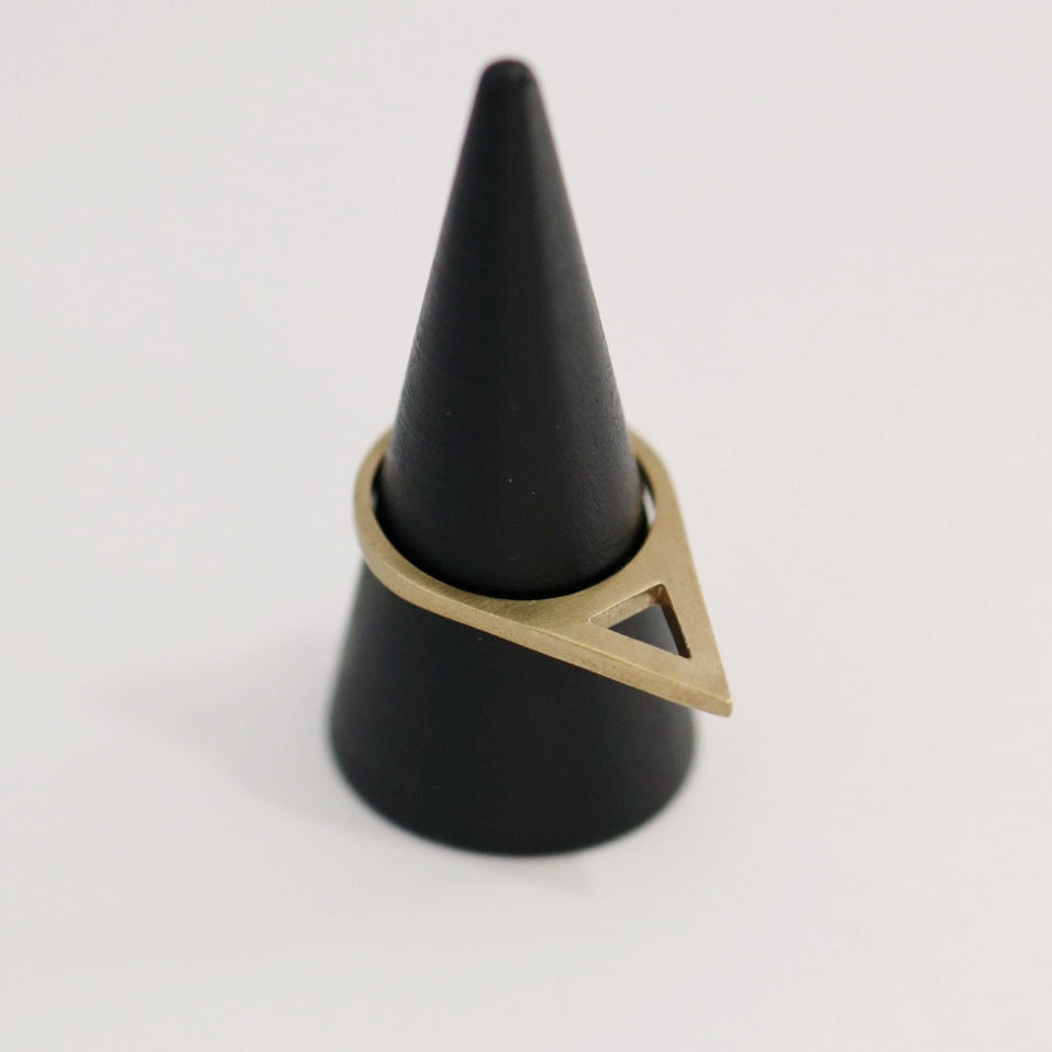 Brass Open Triangle Spike Ring