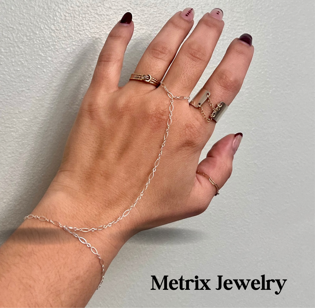 Sterling silver hand chain - custom order for rose