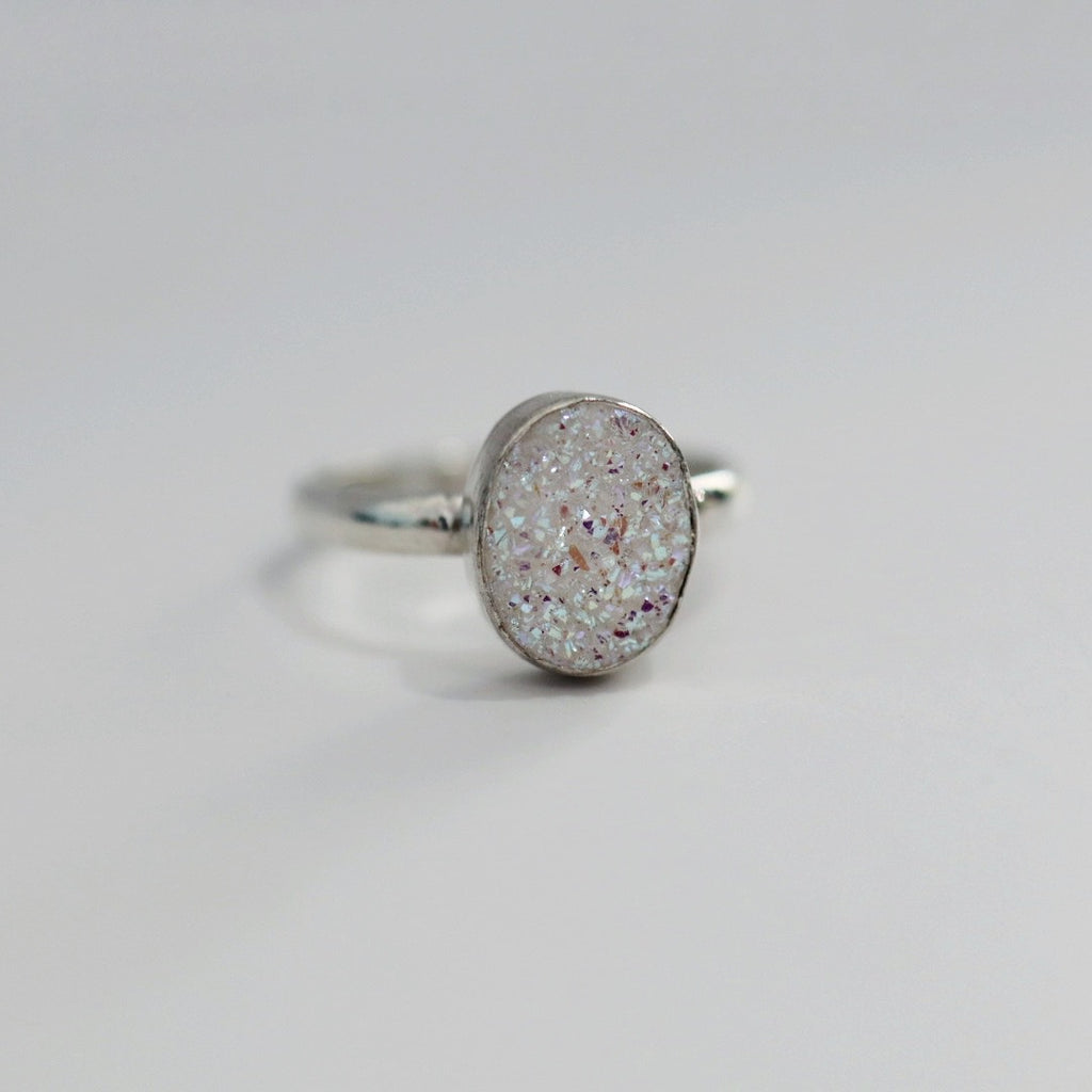 Druzy gemstone and sterling Silver ring