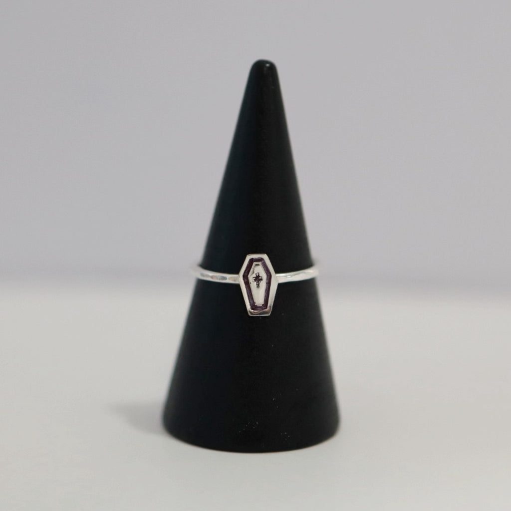 Dainty Sterling Silver Coffin Stacking Ring