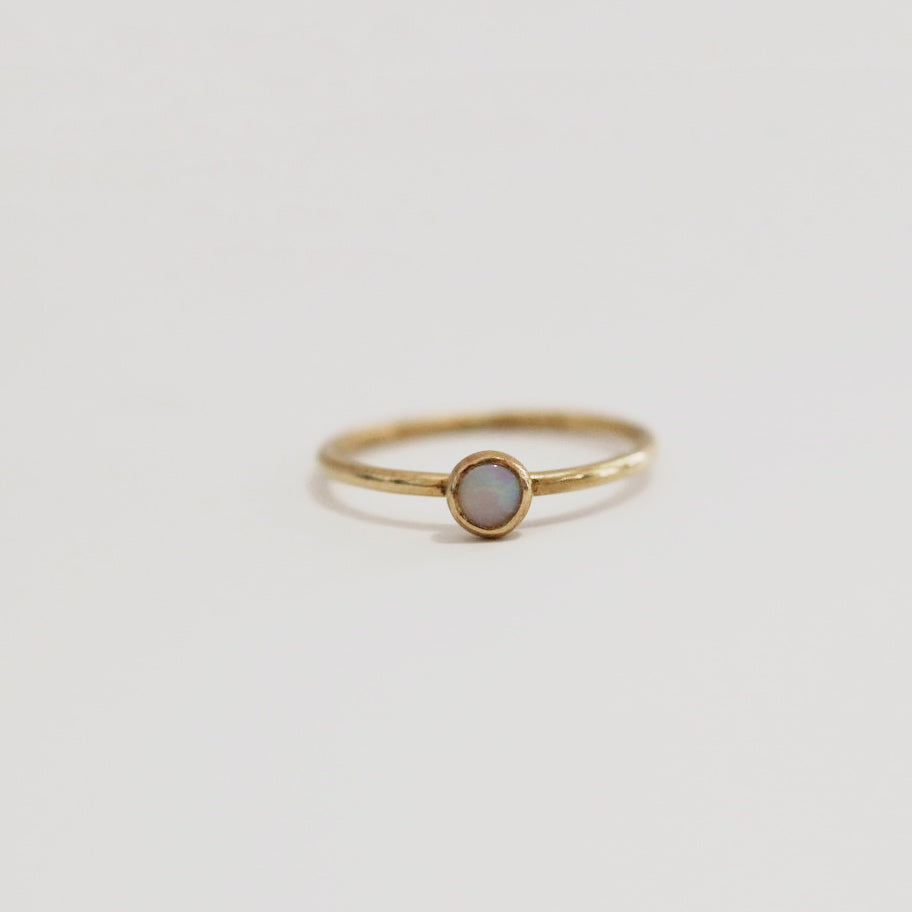 Opal Gemstone Stacking Ring in 14 Karat Gold / ready to ship / size 5.75