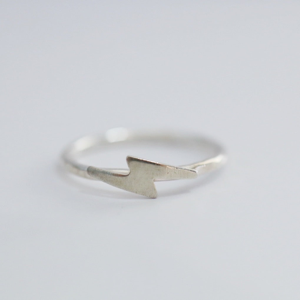 Lightning Bolt Stacking Ring in Sterling Silver