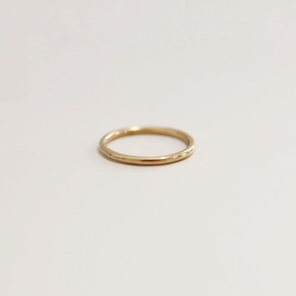 Hammered Stacking Ring in 14 Karat Yellow Gold