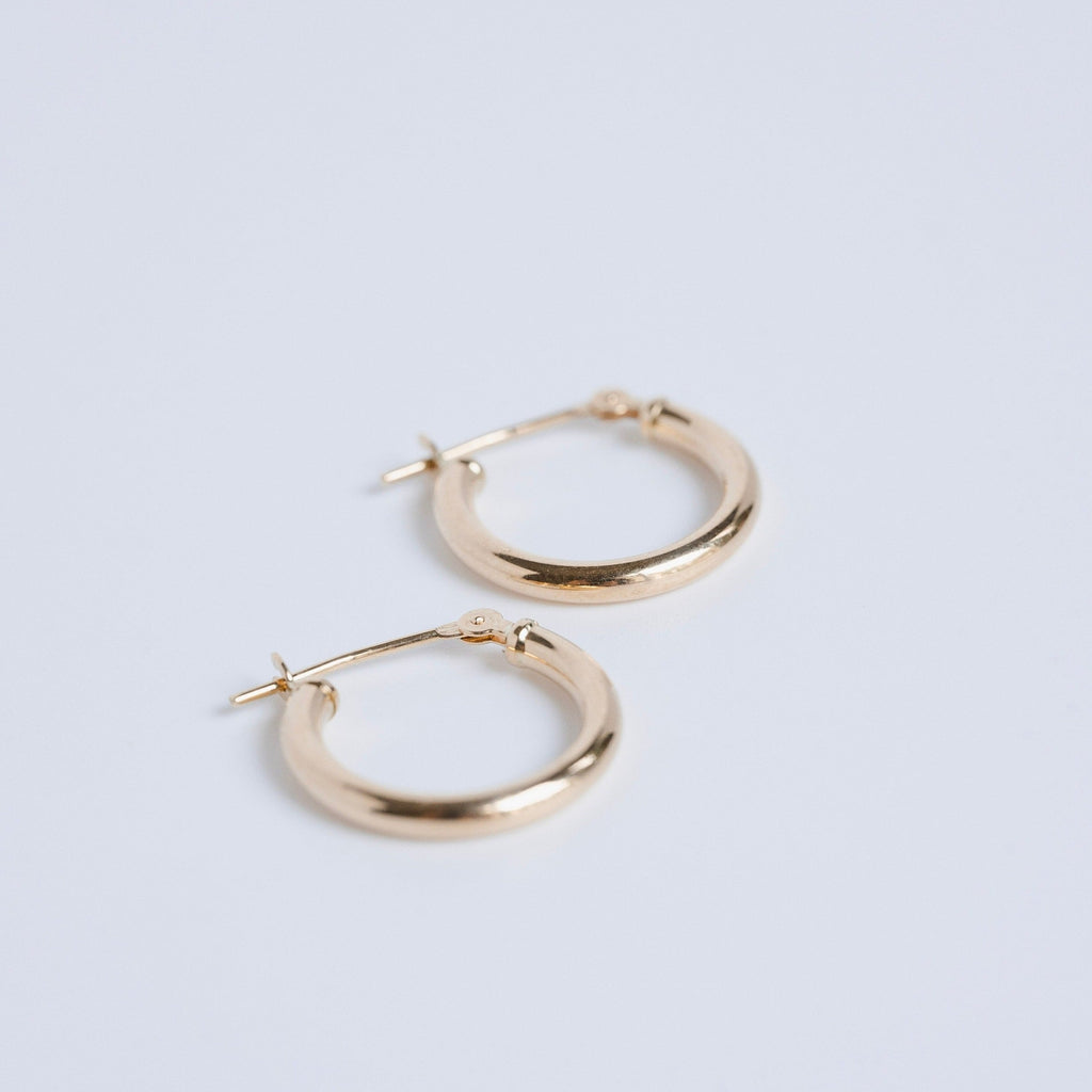 14 Karat Yellow Gold Everyday Huggie Hoop Earrings - Choose your Size