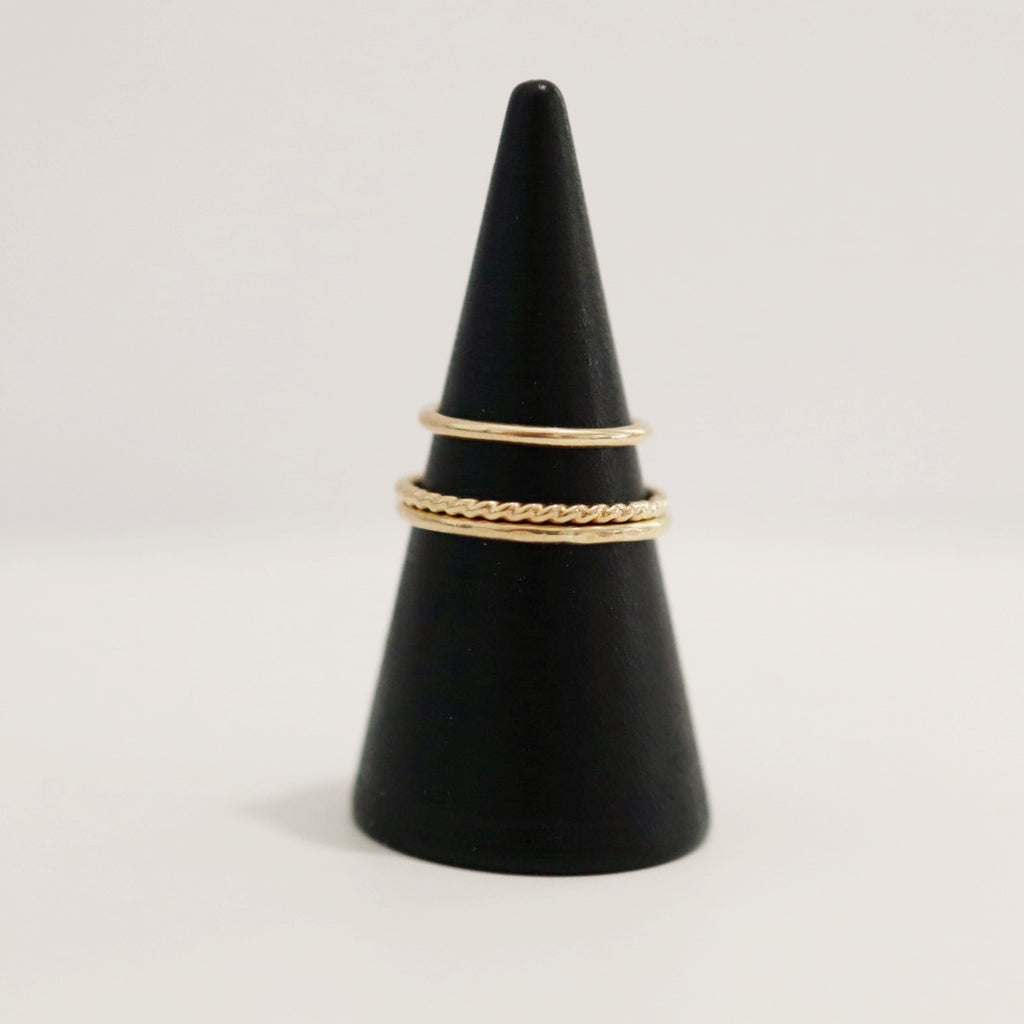 Hammered Stacking Ring in 14 Karat Yellow Gold