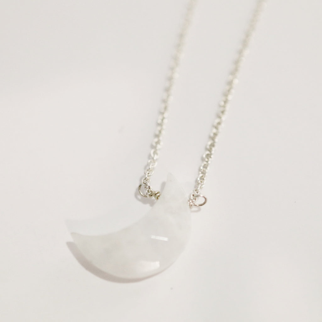 Moonstone Moon Gemstone Necklace - Choose Your Metal / ready to ship