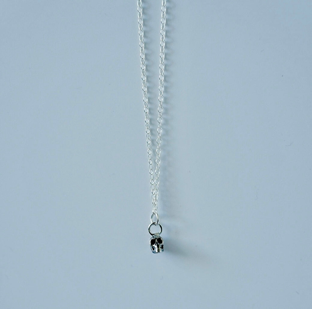 Petite Skull Layering Necklace in Sterling Silver