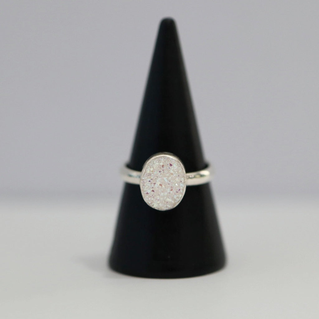 Druzy Gemstone and Sterling Silver Ring / Ready to Ship size 6.25
