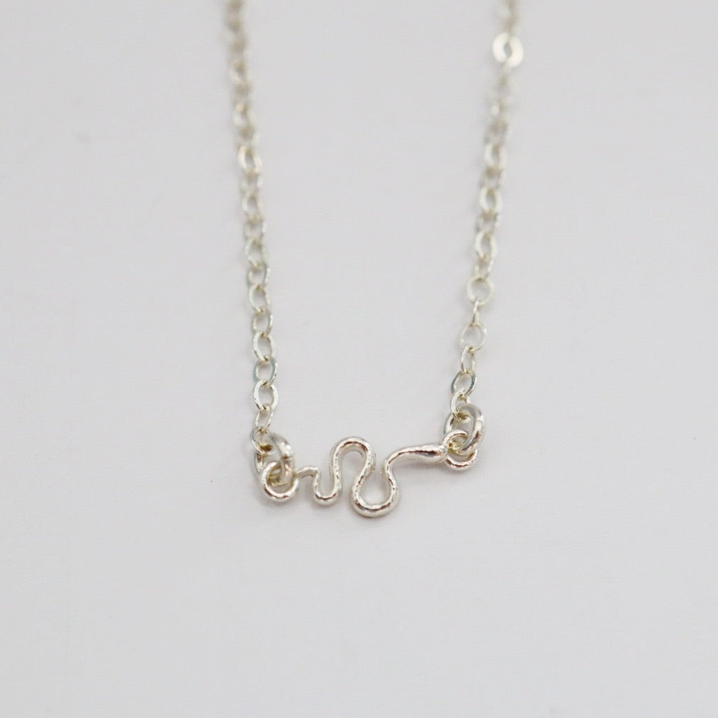 Dainty Snake Layering Necklace in Sterling Silver / Ready to Ship