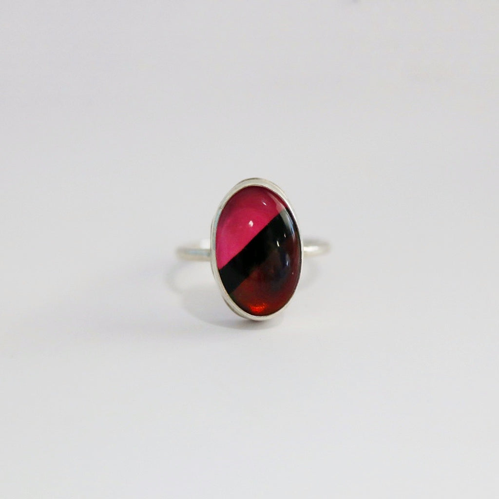 Mosaic Gemstone Ring in Sterling Silver / Ready to Ship size 7