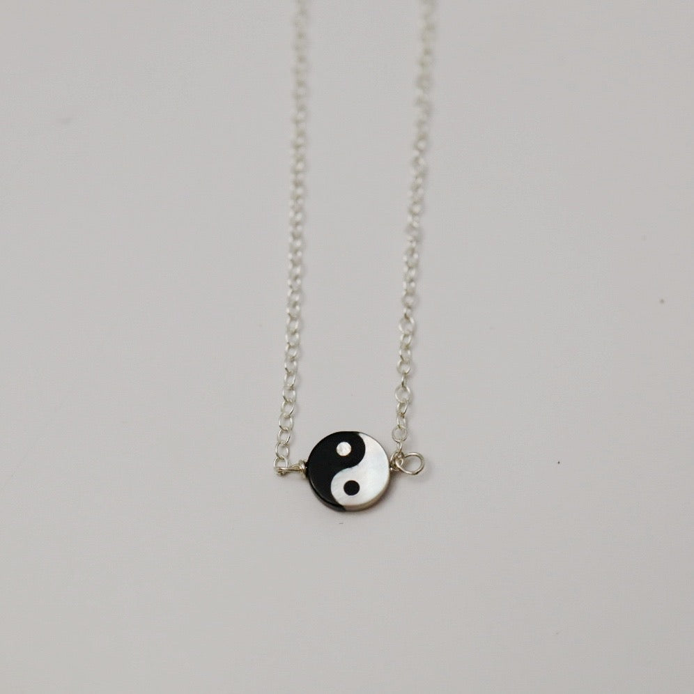 Peace sign yin yang necklace
