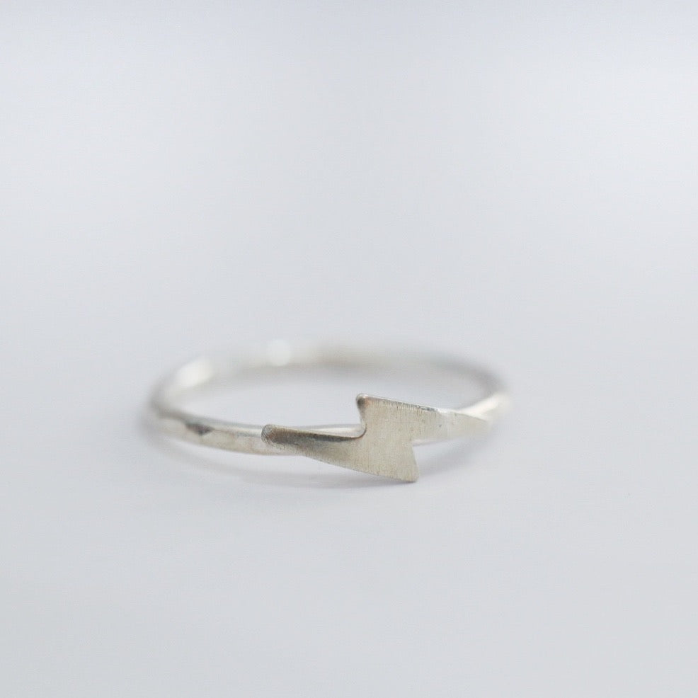 Lightning Bolt Stacking Ring in Sterling Silver