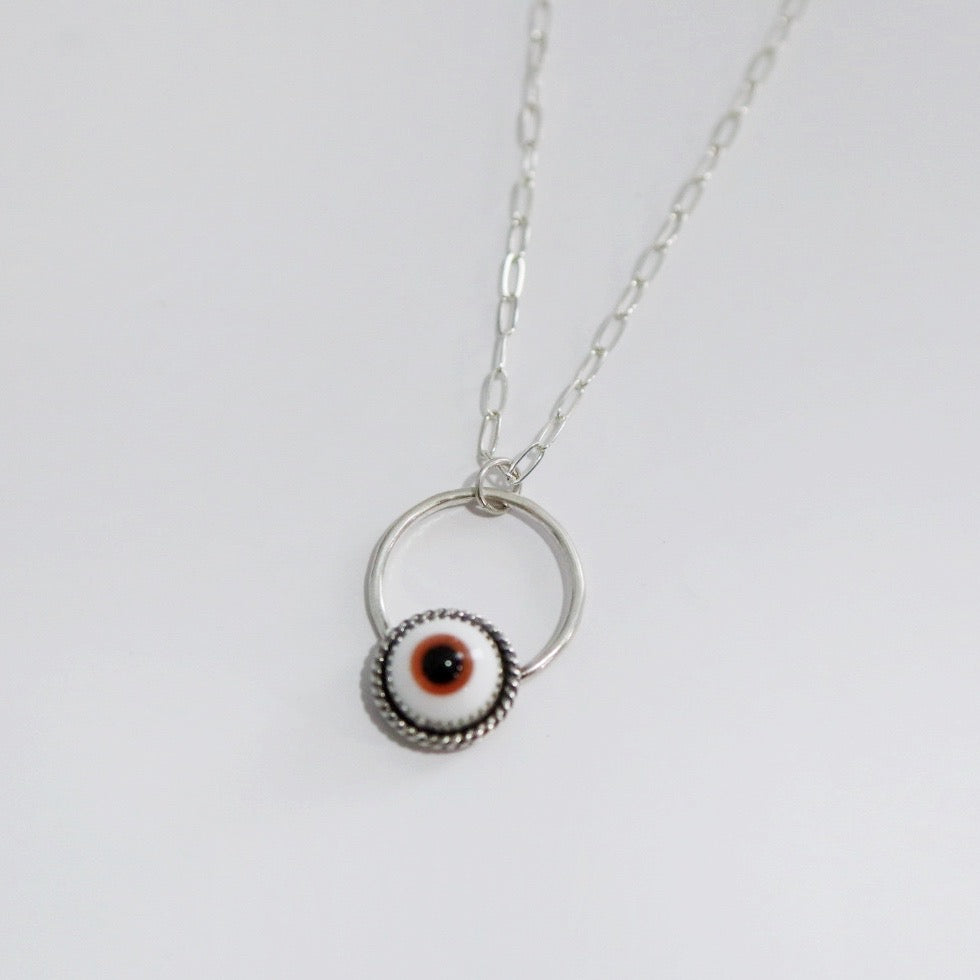 All Seeing Purple Eyeball Necklace in Sterling Silver / Ready to ship