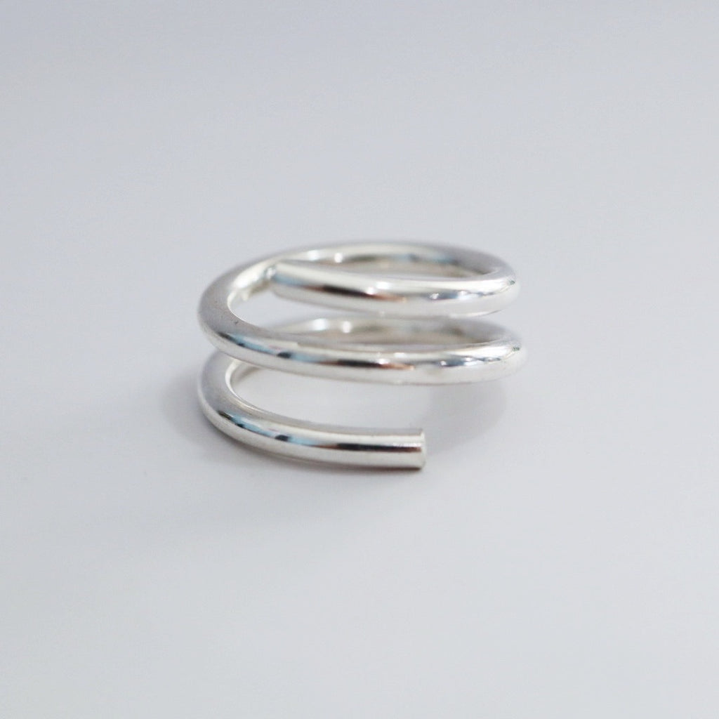 Industrial Sterling Silver Spiral Ring