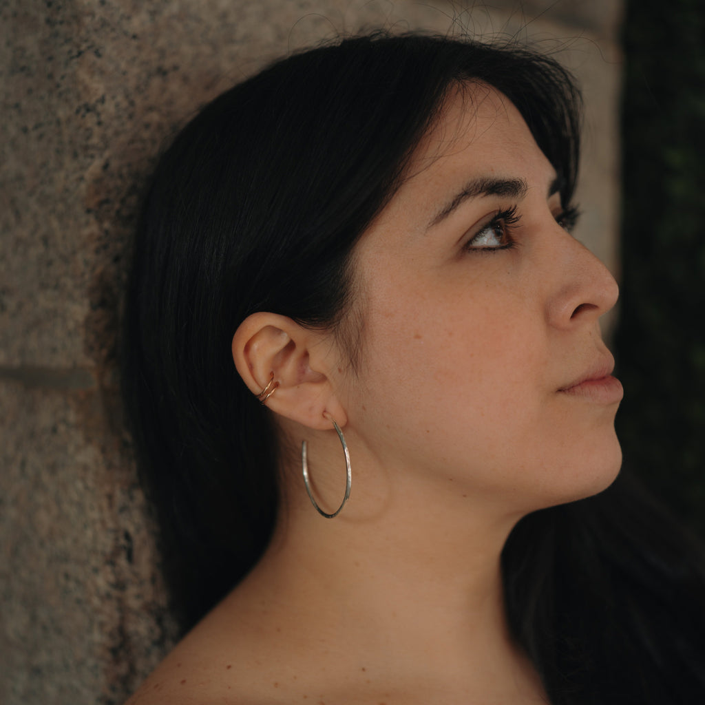 Hammered Hoop Earrings - Choose your Metal and Size / Ready to ship