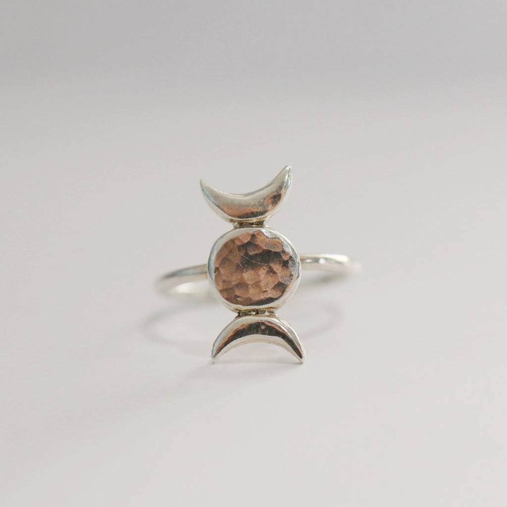 Moon Phase Ring in Sterling Silver / Size 8.5 Ready to Ship
