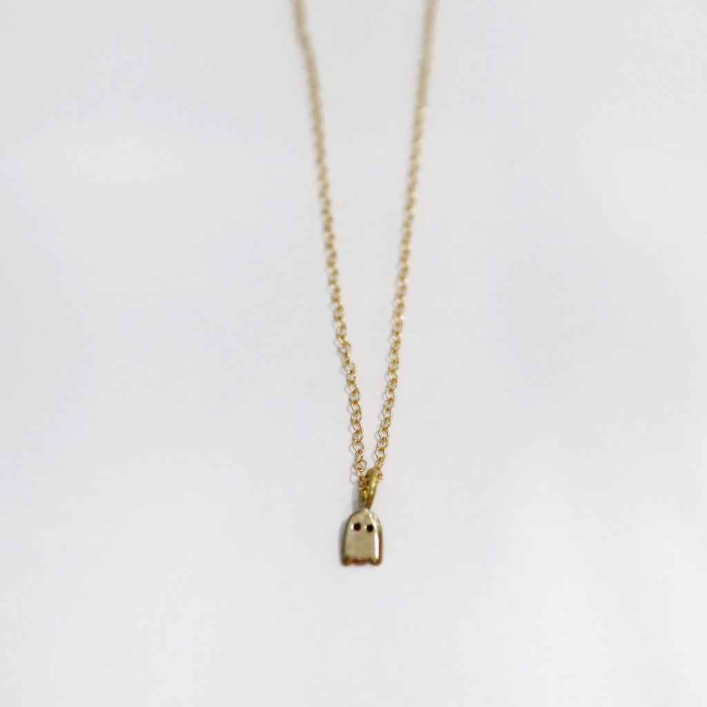 Ghost Layering Charm Necklace in Brass / Gold Fill / ready to ship