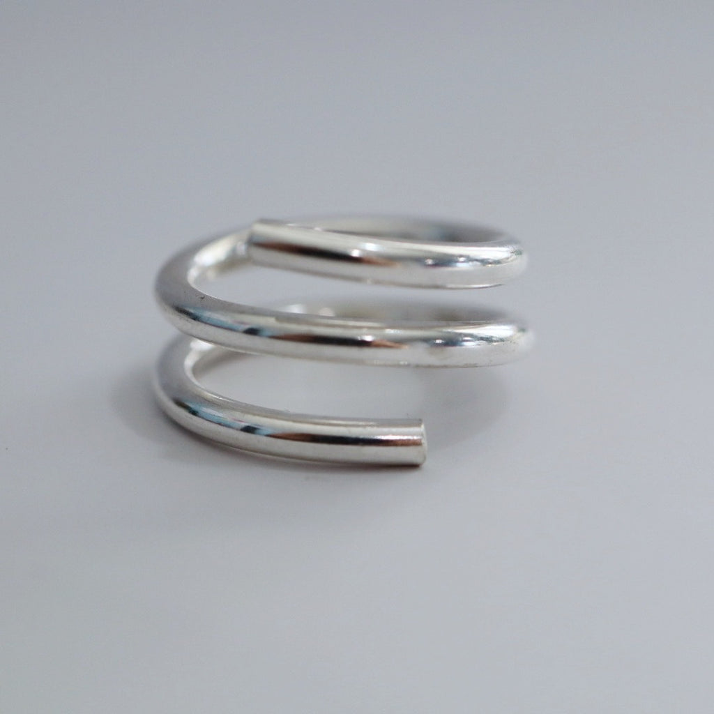 Industrial Sterling Silver Spiral Ring