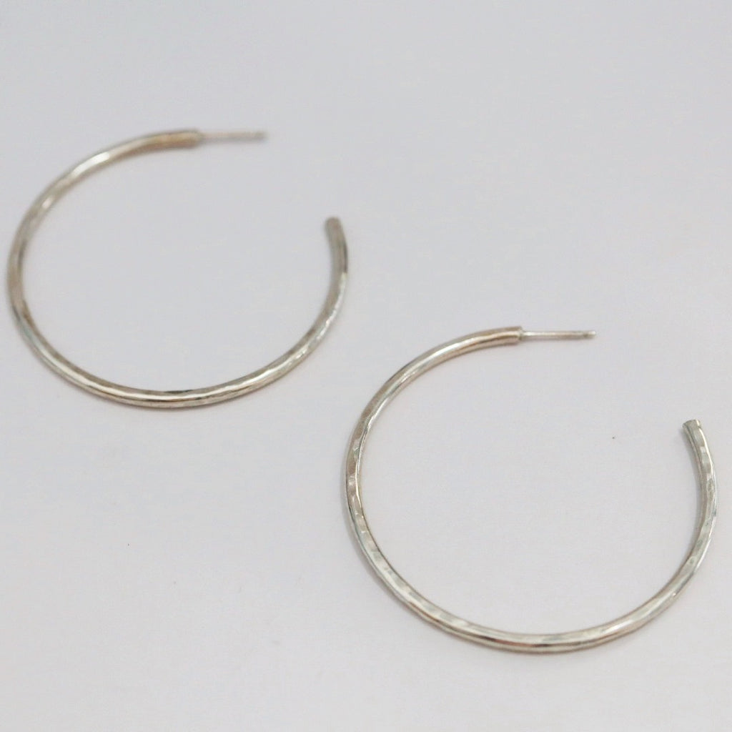 Hammered Hoop Earrings in Sterling Silver - Choose your Size