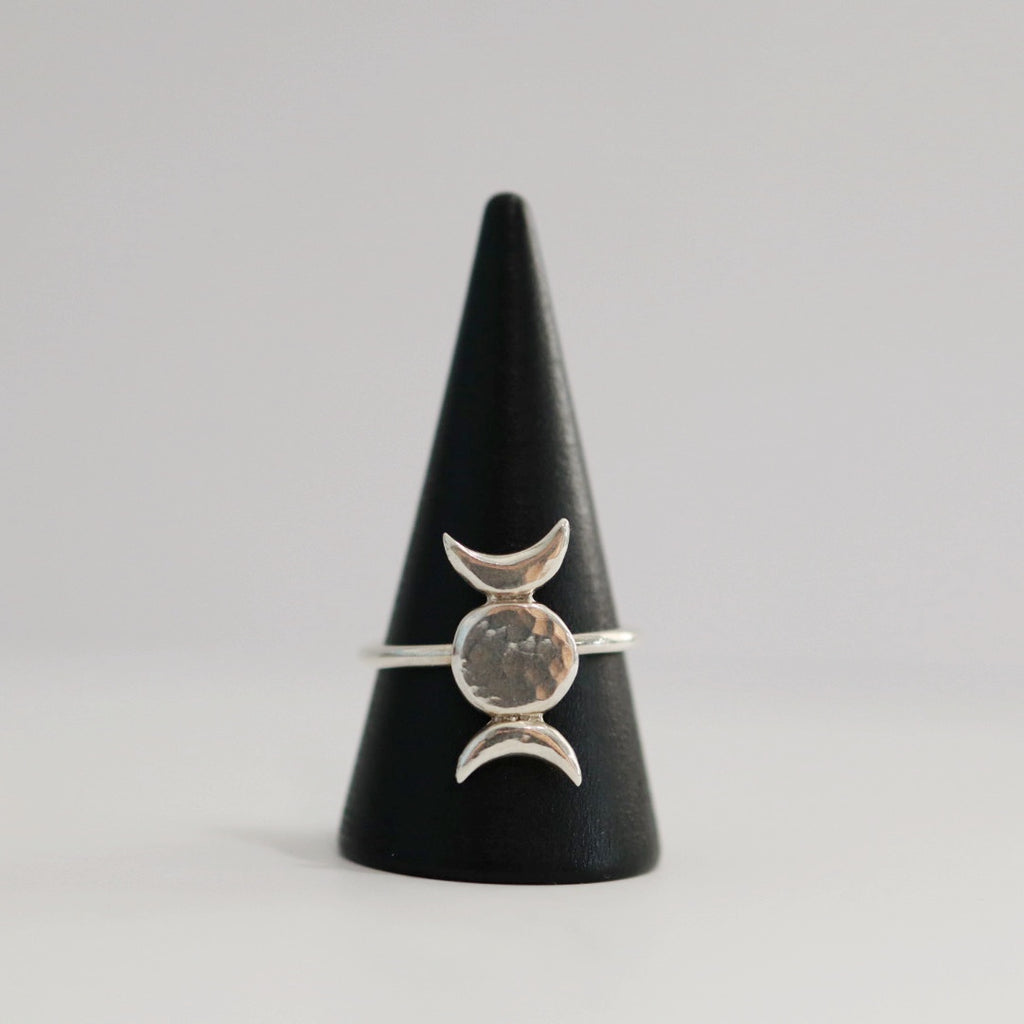 Moon Phase Ring in Sterling Silver / Size 8.5 Ready to Ship