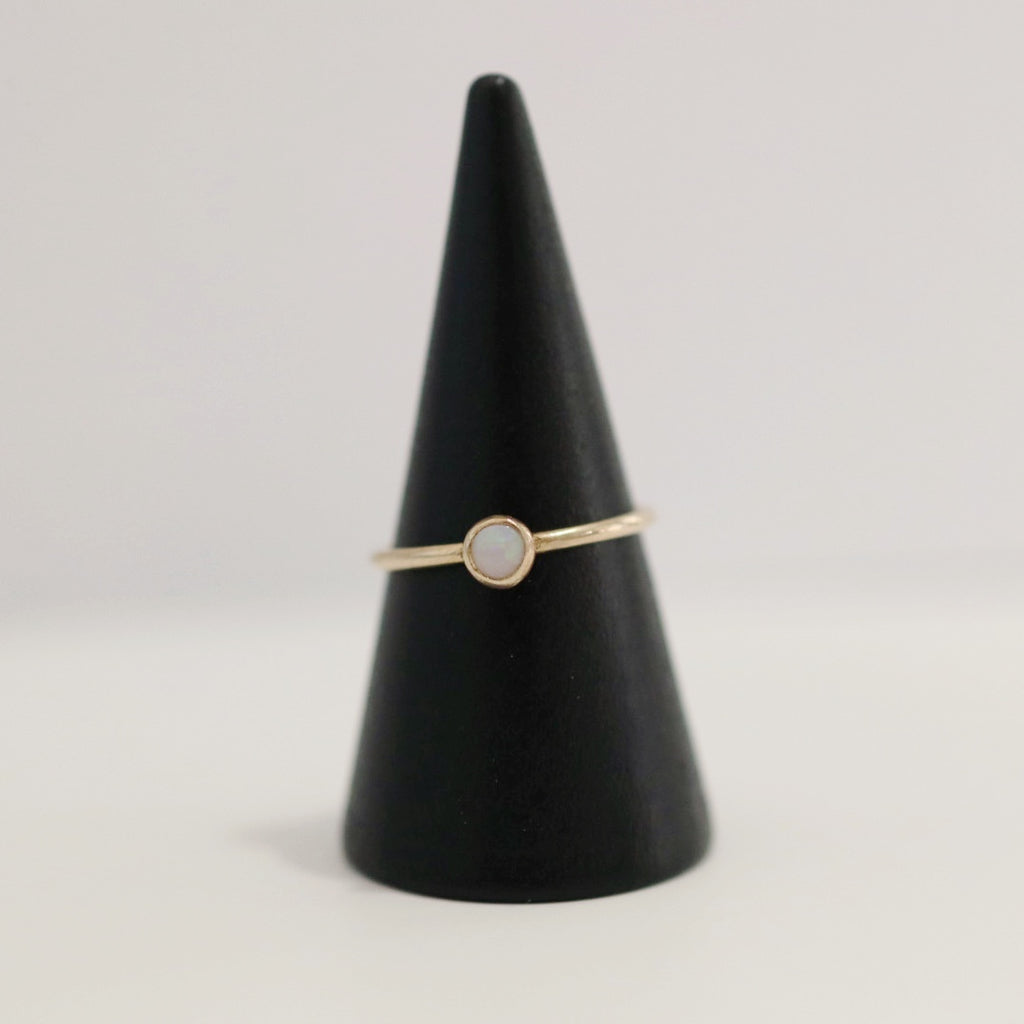 Opal Gemstone Stacking Ring in 14 Karat Gold / ready to ship / size 5.75