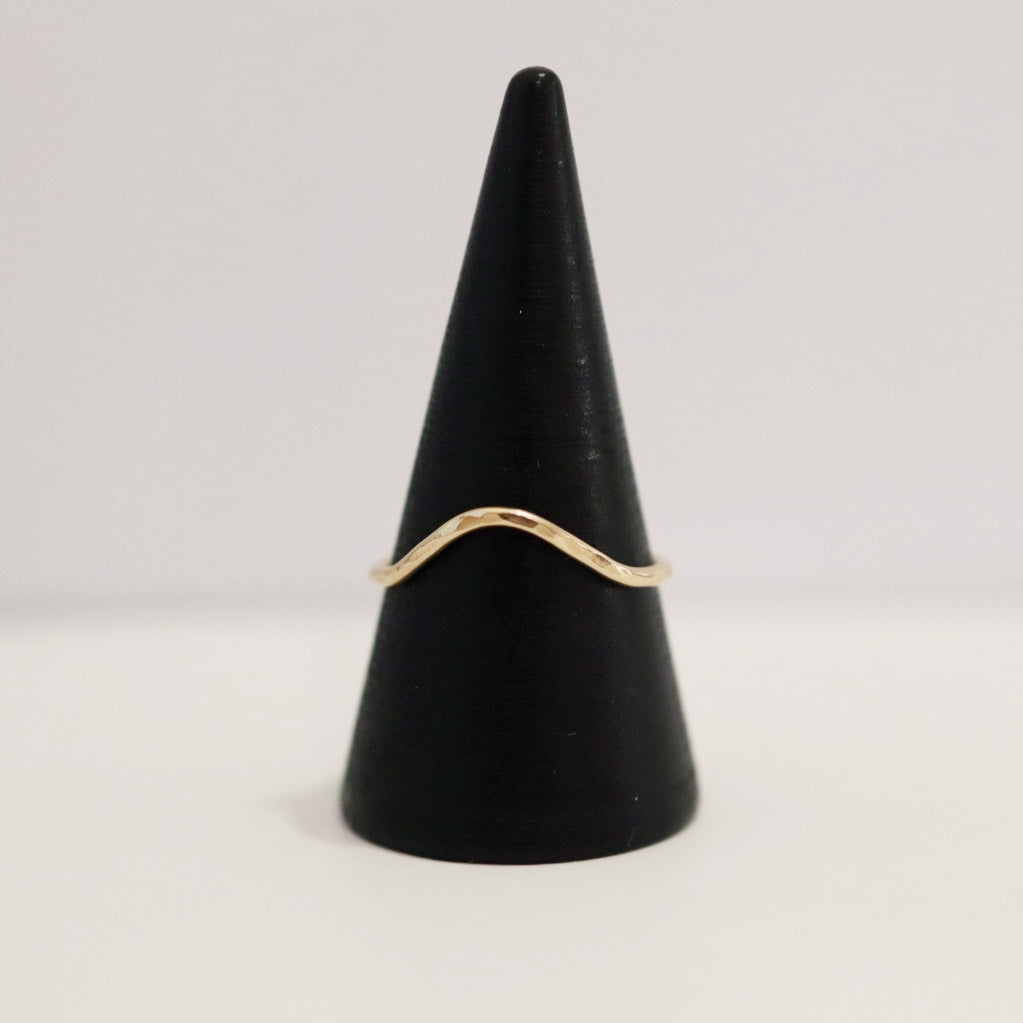 Hammered Curve Stacking Ring in 14 Karat Yellow Gold