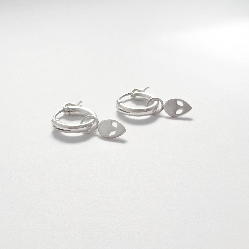Alien Hoop Earrings in Sterling Silver / Ready to Ship