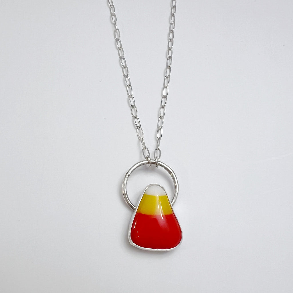 Candy Corn Necklace in Sterling Silver / Ready to Ship