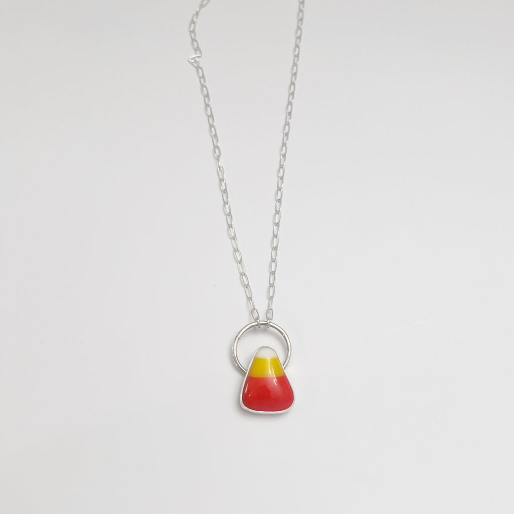 Candy Corn Necklace in Sterling Silver / Ready to Ship
