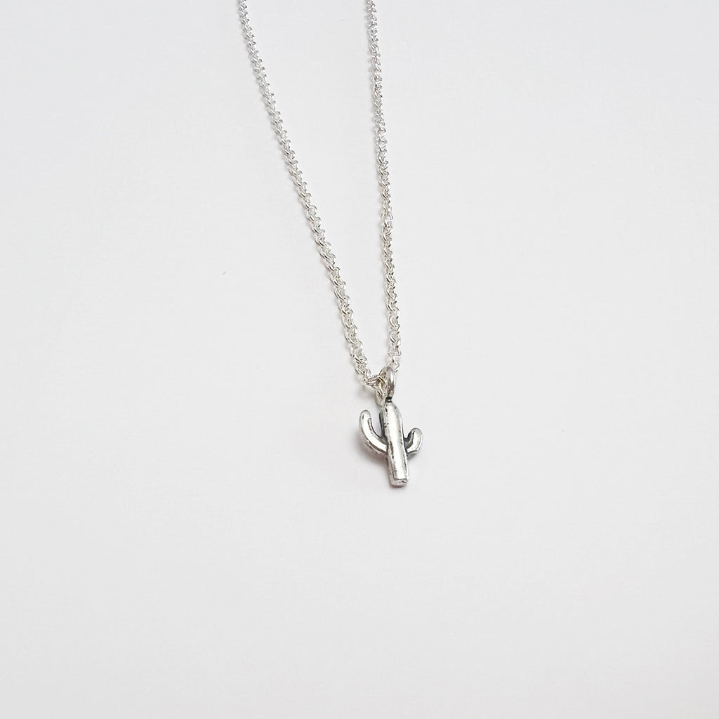 Sterling Silver Dainty Cactus Necklace