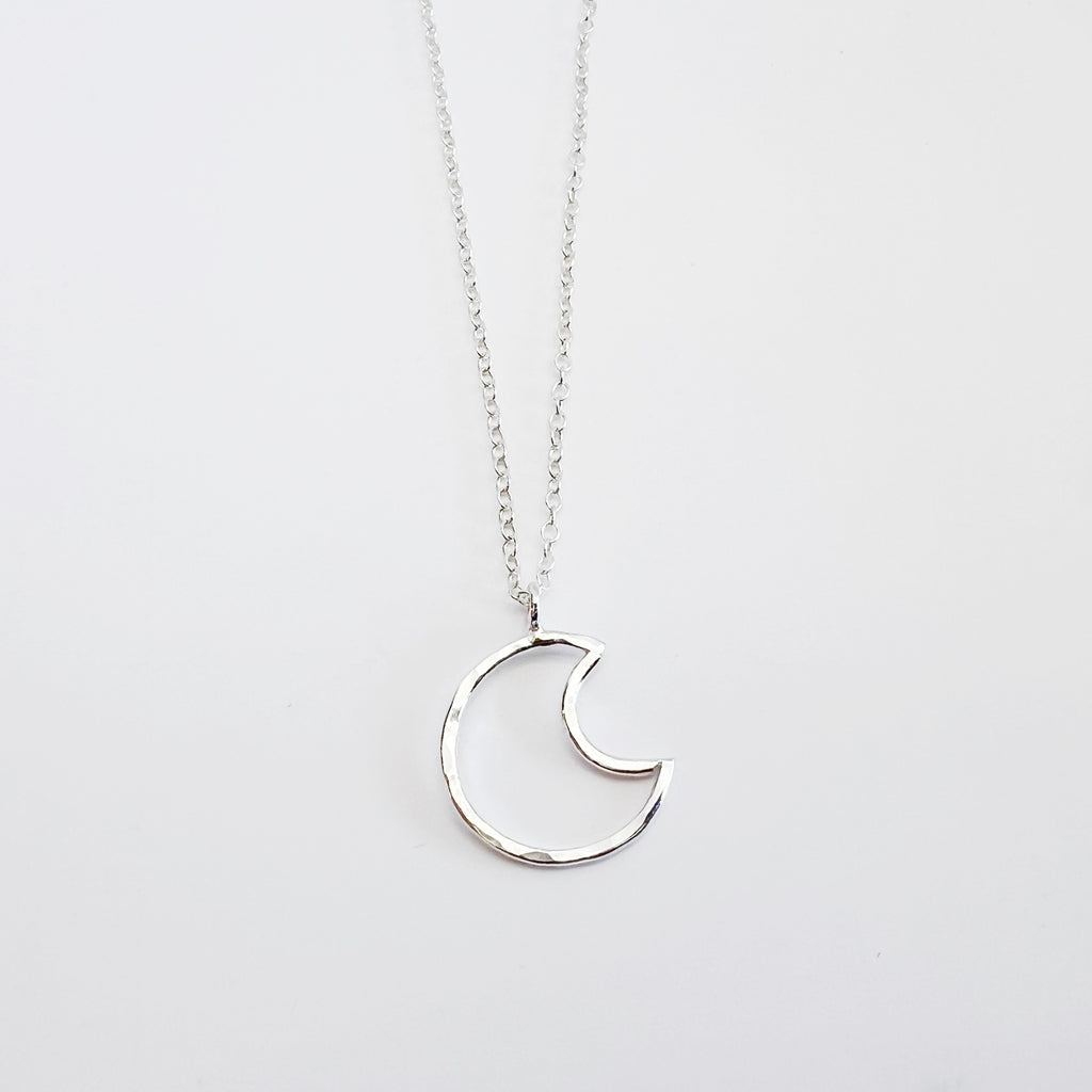 Open Moon Necklace in Sterling Silver / Ready to Ship