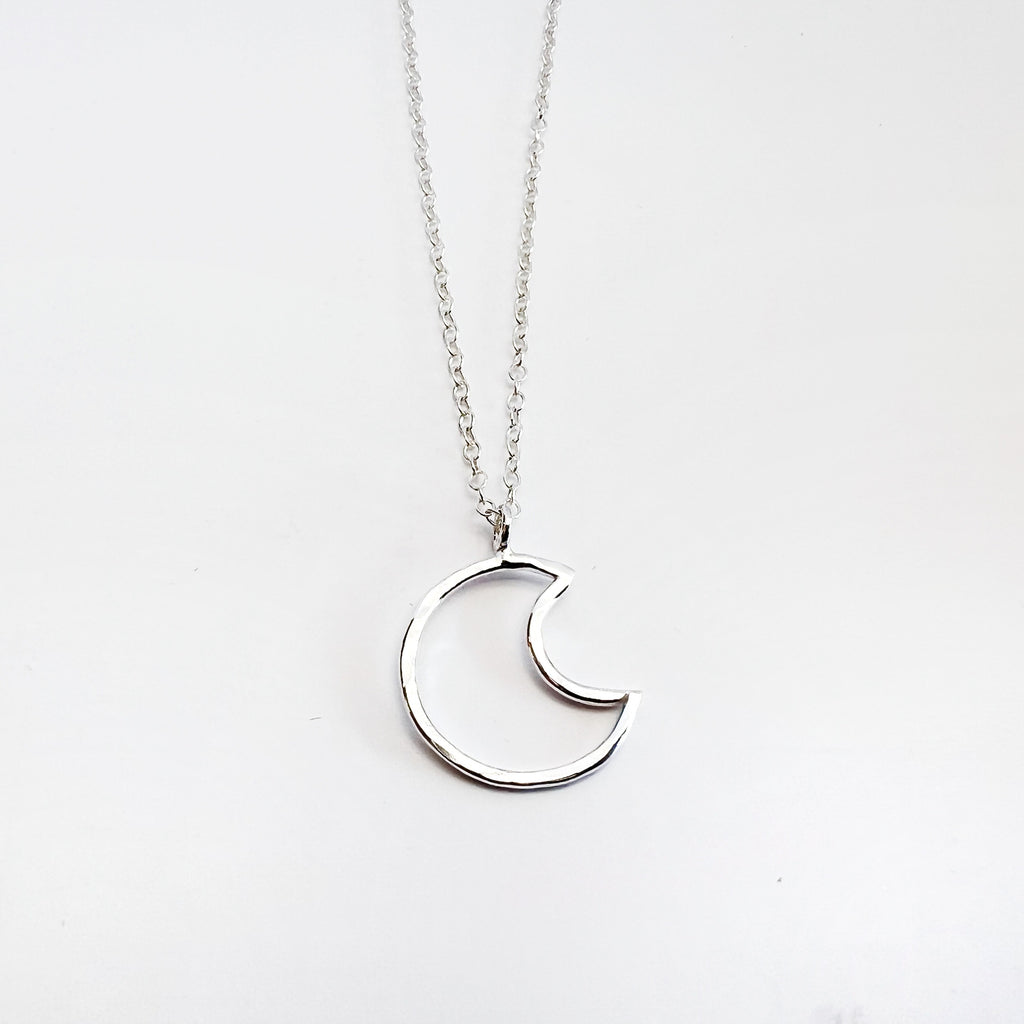Open Moon Necklace in Sterling Silver / Ready to Ship