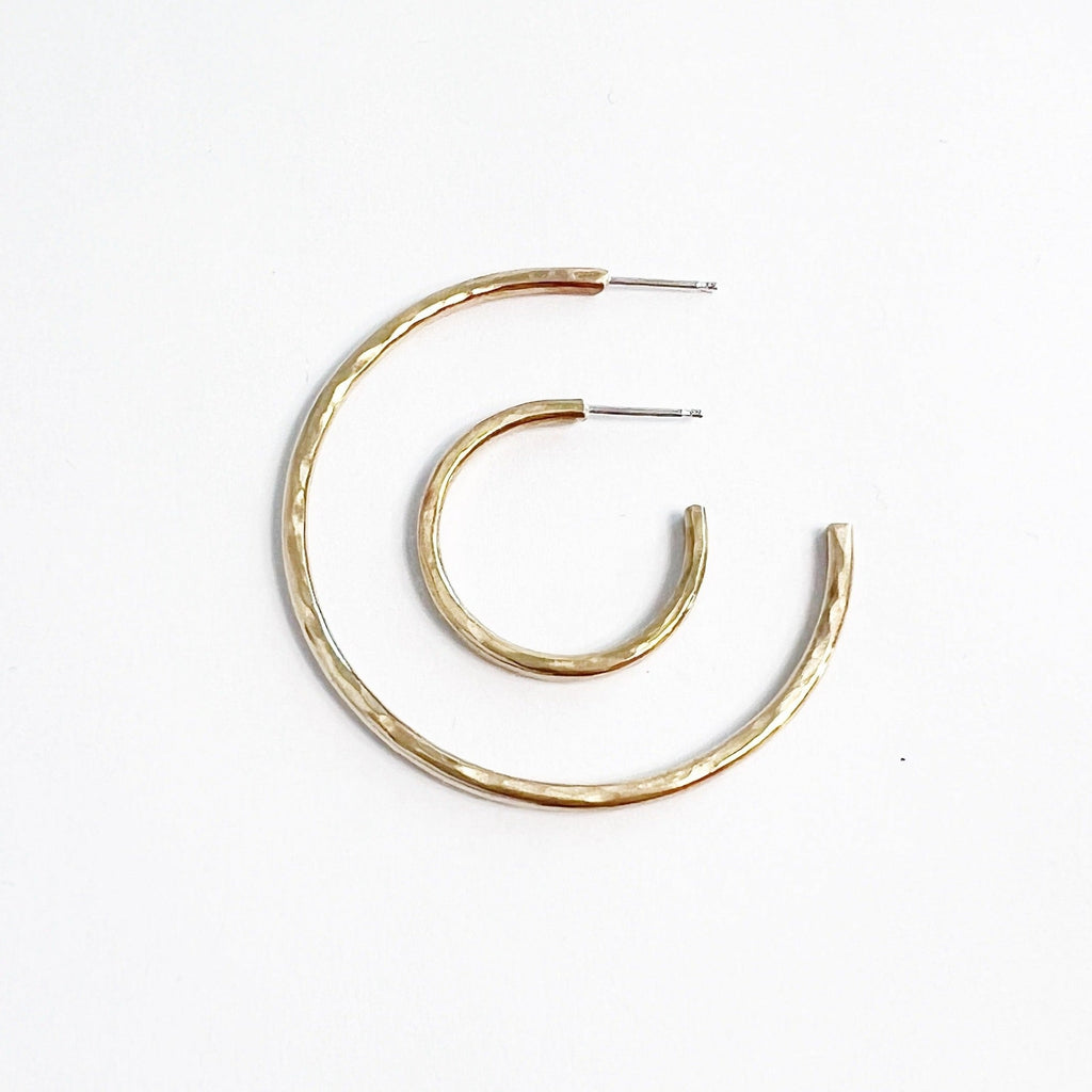 hammered hoop earrings