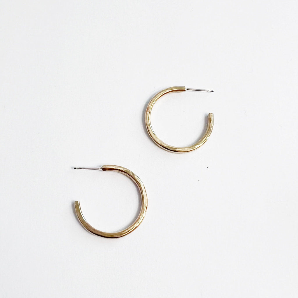 hammered hoop earrings