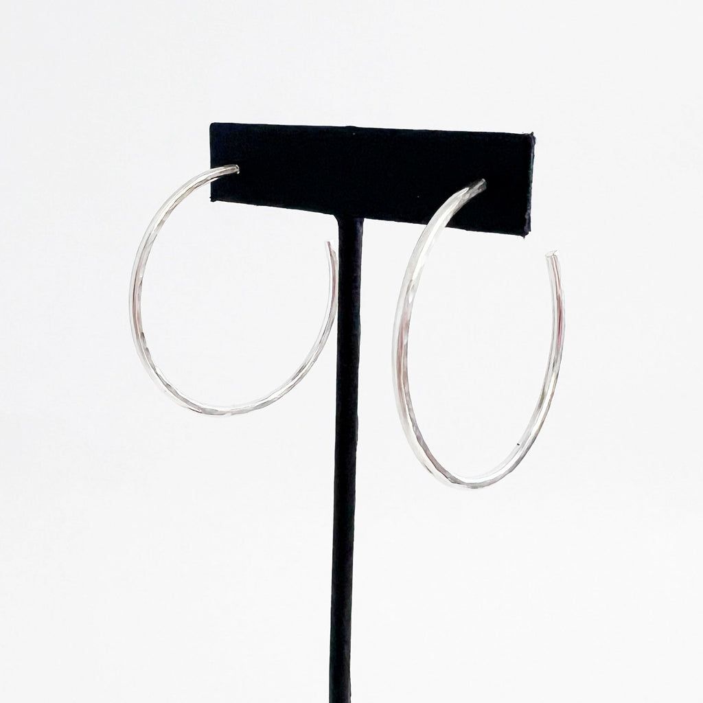 Hammered Hoop Earrings - Choose your Metal and Size / Ready to ship