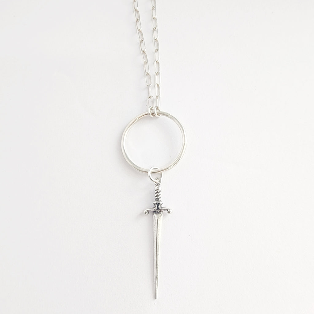 sterling silver sword necklace