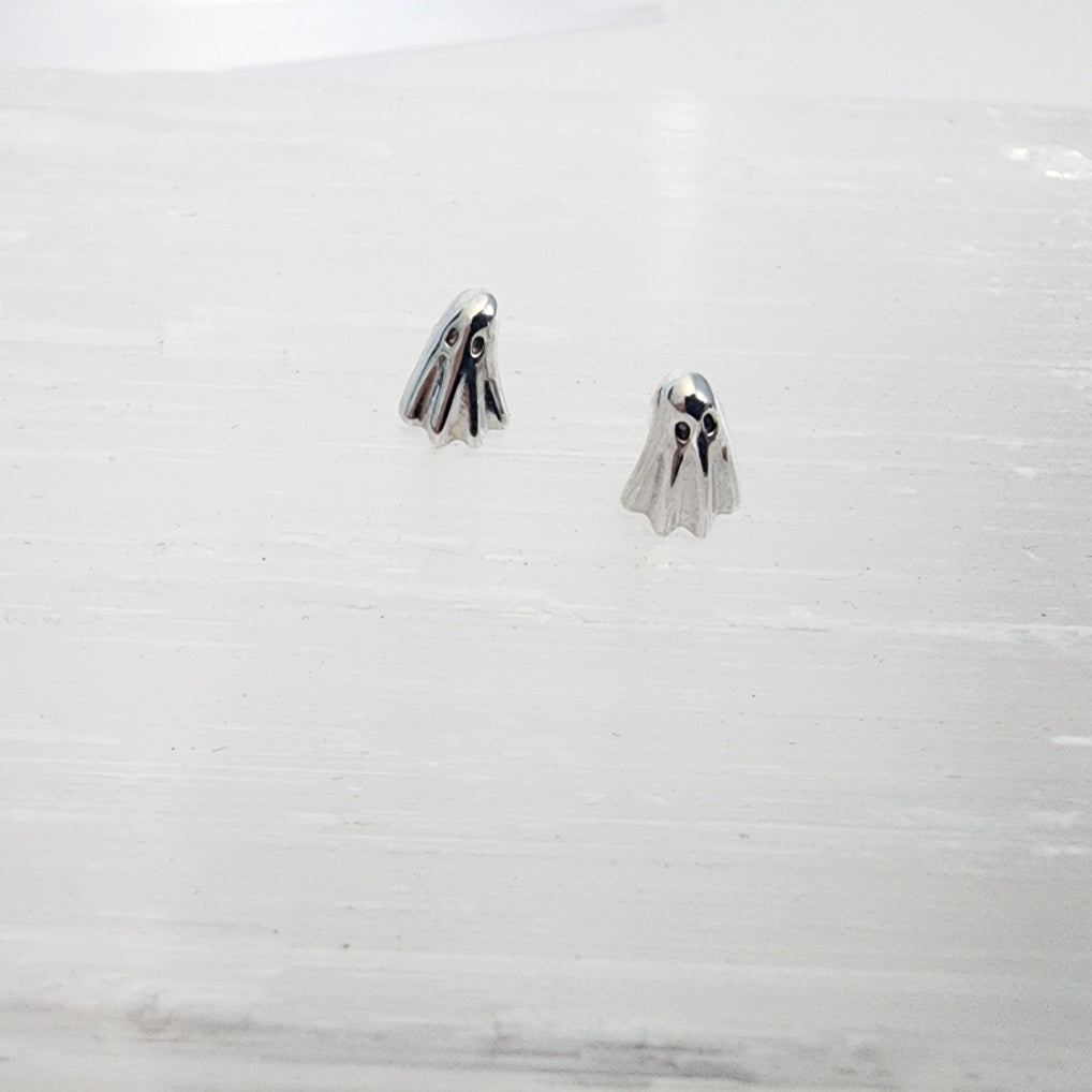 sterling silver ghost stud earrings