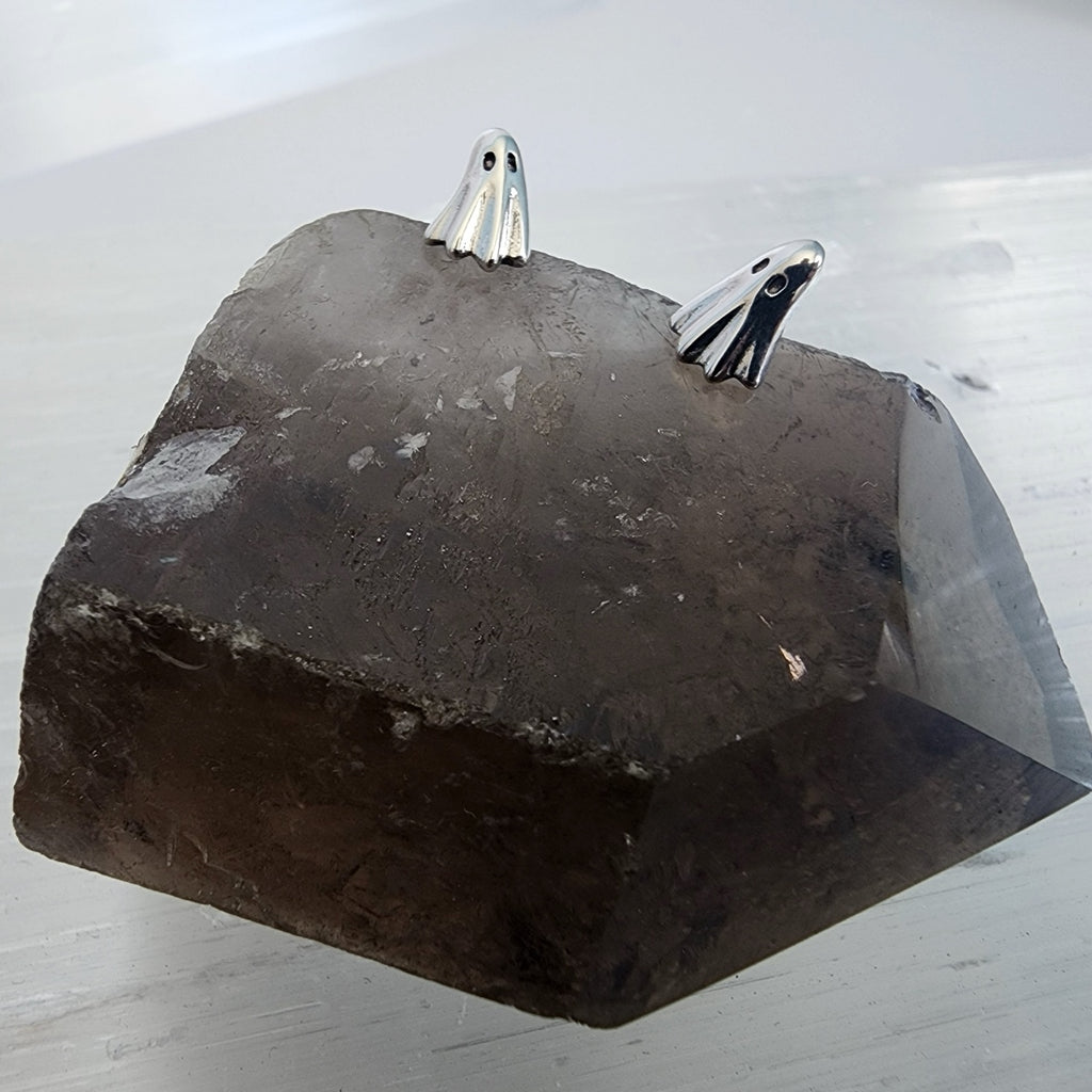 Sterling Silver Ghost Stud Earrings / ready to ship